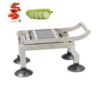 Hachoir à légumes manuel en acier inoxydable multifonction avec 4 ventouses, épaisseur réglable pour tomates, concombres, oignons, jambon