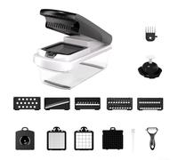 Hachoir à légumes multifonction avec 7 lames en acier inoxydable, séparateur d'œufs pour préparation de salade, soupe et collation (noir)