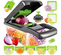 Hachoir à LéGumes Multifonction Avec 8 Lames, Hachoir à Oignons, Coupe-LéGumes Avec RéCipient, Ustensiles De Cuisine Et Gadgets De Cuisine