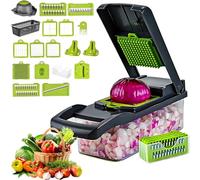 Hachoir À Légumes, Multifonctionnel 13 En 1, Hachoir À Oignons, Trancheur De Légumes, Coupe-légumes Avec 11 Lames, Panier Passoire, Récipient For Salade, Pommes De Terre, Carottes, Ail