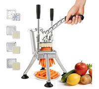 Hachoir à légumes, trancheur de fruits manuel en acier inoxydable avec 4 modules de coupe de remplacement, outil de préparation de frites pour la préparation des aliments du restaurant