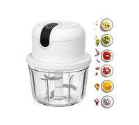 Hachoir à oignons 350 ml, trancheur de légumes électrique avec 3 lames en acier inoxydable, chargement USB, robot culinaire pour oignons, ail, légumes, fruits, viande, noix