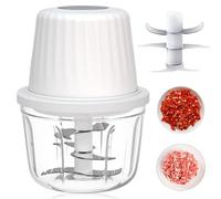 Hachoir à oignons, électrique, 400 ml, multihachoir électrique, rechargeable, avec câble de charge, mixeur universel, hachoir à légumes pour viande, oignons, ail, légumes, noix