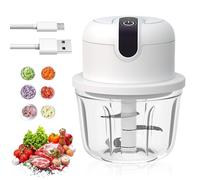 Hachoir à oignons électrique : WIYETY 350 ml Hachoir à oignons USB Rechargeable Hachoir à ail Onion Chopper Food Cutter pour ail, fruits, viande, oignons