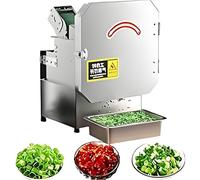Hachoir à oignons vert automatique professionnel 200 W, coupe-ciboulette et poireaux, 150 kg/h, 700 tr/min, pour couper en dés les herbes, le piment et l'oignon, 380 x 270 x 260 m