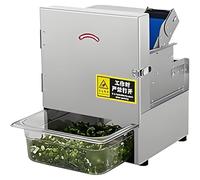 Hachoir à oignons verts automatique professionnel 200 W, 150 kg/h, port d'alimentation 70 mm, tranches, dés et cercles, hachoir à herbes de cuisine professionnel, 380 x 270 x 260 mm