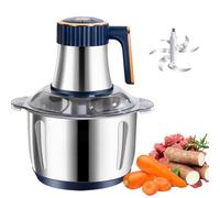 Hachoir à viande 500 W, robot culinaire et mixeur 5 L avec 6 lames tranchantes, 5 vitesses, hachoir électrique pour viande, légumes, fruits et noix (bleu)