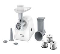 Hachoir a viande - BOSCH - MFW2514W SmartPower - Blanc - moteur bloqué 1500 W - 1.7 kg/mn - 2 grilles de hachoir - râpeur/éminceur