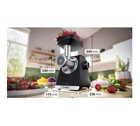 Hachoir a viande BOSCH Série 6 MFWS650B - 500 W - 3,5 kg/mn - 3 grilles de hachoir - Noir