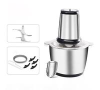 Hachoir à Viande Électrique 250W - Bol Inox 2L avec Lames Double Acier Inoxydable | 2 Vitesses pour Viande, Noix & Légumes | Facile à Nettoyer (Noir)