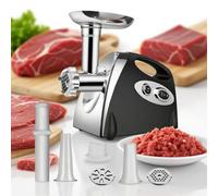 Hachoir à Viande Électrique 2800W - 3 en 1 avec Plaques en Acier Inoxydable,Hachoir a Viande pour Légumes Saucisses pour la Préparation Saucisses, Boulettes etc (Noir)