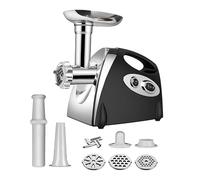 Hachoir à Viande Électrique 2800W, Meat Grinder Puissant avec 3 Plaques de Broyage en Acier Inoxydable, Machine à Saucisses et Boulettes, Hachoir pour Légumes et Viandes (Noir)