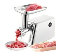 Hachoir à viande électrique, 300 W, poussoir à saucisses, hachoir compact avec 1 lame et 3 grilles, appareil de transformation alimentaire avec kit à saucisses, pour usage domestique et prof