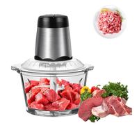 Hachoir à viande électrique 300W, hachoir à légumes haute puissance réglable à 2 vitesses, hachoir électrique de cuisine multifonctionnel à 4 tranchants pour viande/noix/fruits/aliments pour bébés