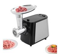 Hachoir à viande électrique 350 W max 800 W max 3 en 1 avec 3 spirales en acier inoxydable, hachoir à viande avec interrupteur inverseur équipé pour hacher la viande chou du bœuf, de la viande