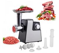 Hachoir à viande électrique 4 en 1, machine à saucisses multifonction avec 3 plaques en acier inoxydable, facile à nettoyer, hachoir alimentaire pour usage commercial et domestique