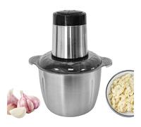 Hachoir à viande électrique, broyeur d'aliments et coupe-aliments multifonction compact en acier inoxydable 2 L pour hacher les oignons, préparer des aliments, hamburgers, cuisine