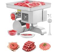 Hachoir à viande électrique commercial 5kg/min - Embossoir à saucisses 5mm - Puissant transformateur de viande de boucherie