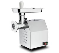 Hachoir à viande électrique commercial, moteur en cuivre pur, corps en acier inoxydable, avec plateau en acier inoxydable et tige poussoir, pour un usage domestique et commercial