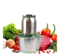 Hachoir à viande électrique en acier inoxydable 3 L avec lame, hachoir à viande de cuisine adapté pour légumes, oignons, ail, salades, aliments, fruits et noix.