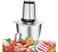 Hachoir à Viande électrique en Acier Inoxydable 3l, Robot Culinaire Et Hachoir Multifonction 300w à 2 Vitesses pour La Viande, Les Légumes Et Les Noix.
