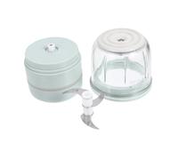 Hachoir à Viande Électrique Multifonction Vert 300ml | PC Plastique et Verre Borosilicaté, Design Détachable, Recharge Usb, Usage la Cuisine pour Fruits et Cacahuètes