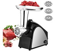 Hachoir à viande électrique Nictemaw 1000W, hachoir à viande électrique avec 3 plaques de broyage, tube de remplissage de saucisses, INOX