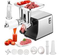 Hachoir À Viande Électrique, Passoire À Tomates, Poussoir À Saucisses, Machine À Saucisses En Acier Inoxydable, Avec 3 Plaques De Broyage Et Tubes De Poussoir À Saucisses