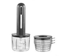 Hachoir à viande électrique pour ail, légumes, viande, système compact de bol à 3 tasses avec chargement USB, lames en acier inoxydable pour (noir)