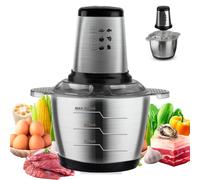 Hachoir à viande électrique, robot culinaire avec 4 lames, mélangeur en acier inoxydable 3L - idéal pour la viande, les légumes, les fruits et les noix, outil de cuisine
