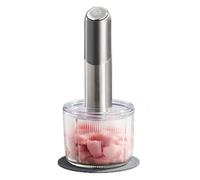 Hachoir à viande électrique sans fil portable, robot ménager multifonction compact pour usage domestique - Avec presse-ail à lame en acier inoxydable, hachoir à viande et moulin à épices