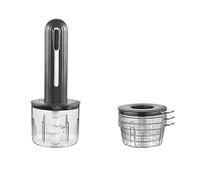 Hachoir À Viande Électrique Sans Fil Pour Usage Domestique, Hache, Coupe Et Broye La Viande, Les Légumes Et La Glace, Hachoir Viandes Électrique Livré Avec 4 Bols (Noir)