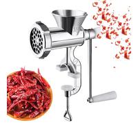 Hachoir à viande - En d'aluminium - Manivelle - Remplisseur de saucisses - Hachoir à ail - Moulin à piment - Construction robuste pour la maison, la cuisine, la cuisson des saucisses maison