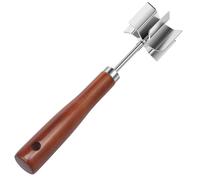 Hachoir à viande hachée, presse-pommes de terre en acier inoxydable, 6 lames, hachoir à viande, viande hachée avec manche en bois, résistant à la chaleur, pour bœuf, hachoir à dinde