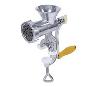 Hachoir à Viande Manuel en Aluminium Taille 5 avec Pince de Table, Argenté, pour Saucisses et Farce