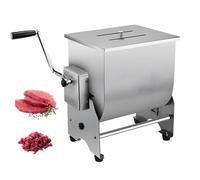 Hachoir à viande manuel et mélangeur réversible en acier inoxydable avec couvercle, farce à saucisses commerciale pour cuisine, poulet, poisson, bœuf