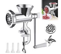 Hachoir à Viande Manuel, Hachoir Manuel à Manivelle, Accessoire de Remplissage de Saucisses, Hachoir à Nourriture Manuel avec entonnoir à saucisse, idéal pour la viande et les légumes