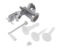 Hachoir à viande manuel multifonction en alliage d'aluminium argenté - Grande capacité, robuste et polyvalent - Idéal pour saucisses maison, viande, légumes et cuisine familial