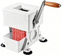 Hachoir à viande manuel robuste en acier inoxydable avec manivelle réglable épaisseur 1,5-10 mm, boîte de réception pour cuisine