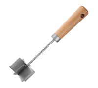 Hachoir à viande | Moulin alimentaire en acier inoxydable | Hachoir à viande moulue avec poignée en bois | Pour cuisiner, à la maison, pour préparer des saucisses, des hamburgers et de la viande