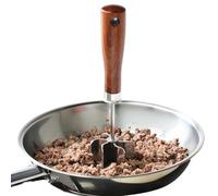 Hachoir à viande pour viande hachée, écraseur pour aliments avec poignée en bois, écraseur pour hamburger culinaire | pour restaurant, cuisine, maison, viande, légumes, pomme de terre, poulet, boeuf