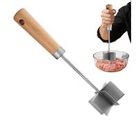 Hachoir à viande pour viande moulue - Hachoir à nourriture en acier inoxydable | Outil Hachoir à viande pour boeuf moulu avec poignée en bois | pour saucisses et boulettes de viande, préparation repas