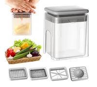 Hachoir Alimentaire avec Récipient,Hacheur Manuel Multifonction 4-en-1 avec Conteneur,Découpeur et Hachoir Alimentaire | pour Préparation Maison Restaurant Salade Carotte Tomate Gingembre Fruit