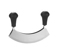 Hachoir Berceuse Manuelle Double Lame Couteau Herbes, Demi-Lune Argenté