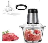 Hachoir de cuisine électrique 300 W hachoir à viande avec 4 lames, bols de 2 l, 2 vitesses, hachoir universel pour viande, oignons, ail