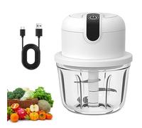 Hachoir de cuisine électrique, 350 ml, mini robot de cuisine, avec 3 lames en acier inoxydable, recharge USB, hachoir multifonction pour oignons, ail, viande, légumes, fruits