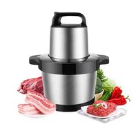 Hachoir de cuisine électrique, 5 l, bol en acier inoxydable de 1000 W, avec 2 vitesses, hachoir multi-hachoir électrique pour viande, légumes, fruits, oignons, noix (A)