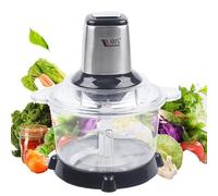 Hachoir de cuisine électrique universel - 5 l - Multifonction - Coupe-oignons - Légumes - Fruits - Lame en acier inoxydable - 300 W - Multihachoir - Mixeur à viande, oignon, fruits - Fonction de