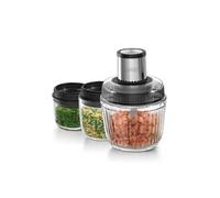 Kitchencook - 1.2.3 - Hachoir Électrique 3 En 1 - 400w - 3 Bols En Verre - 2 Vitesses