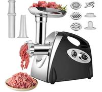 Hachoir électrique, 2800W, avec accessoire Kubbe, tube pour farcir les saucisses et 3 plaques de coupe différentes, pour la cuisine